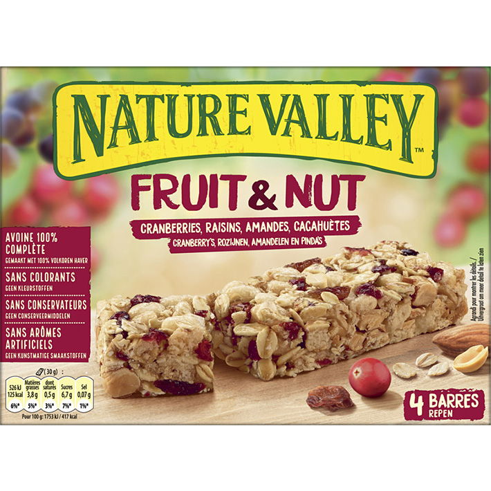 Nature Valley Barre de muesli aux fruits et noix, canneberges et noix 120g  - Hollande Supermarché