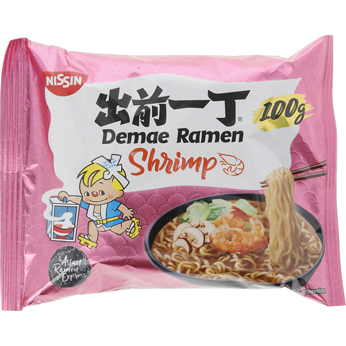 NOUILLES INSTANTANÉES À LA CREVETTE CUP RAMEN NISSIN